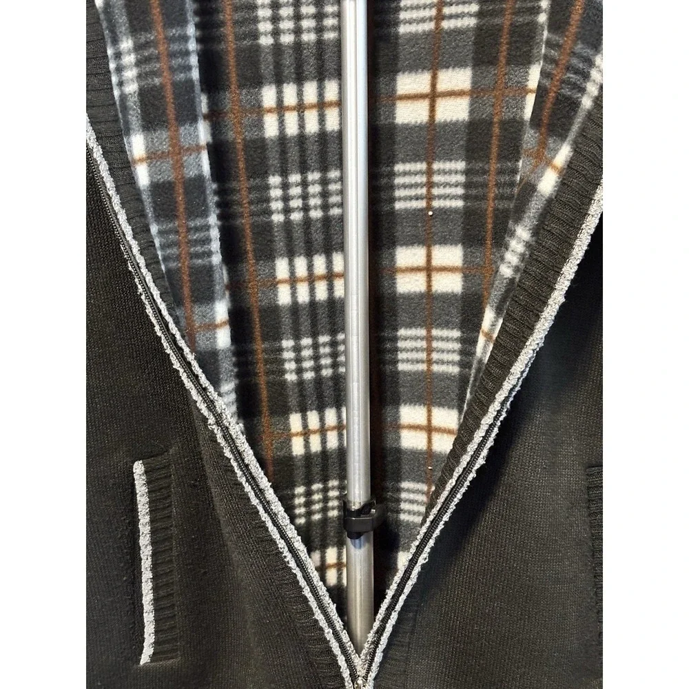 Yeokou Mens M Full‎ Zip Cardigan Sweater Cashmere Wool Cotton Fleece Lined